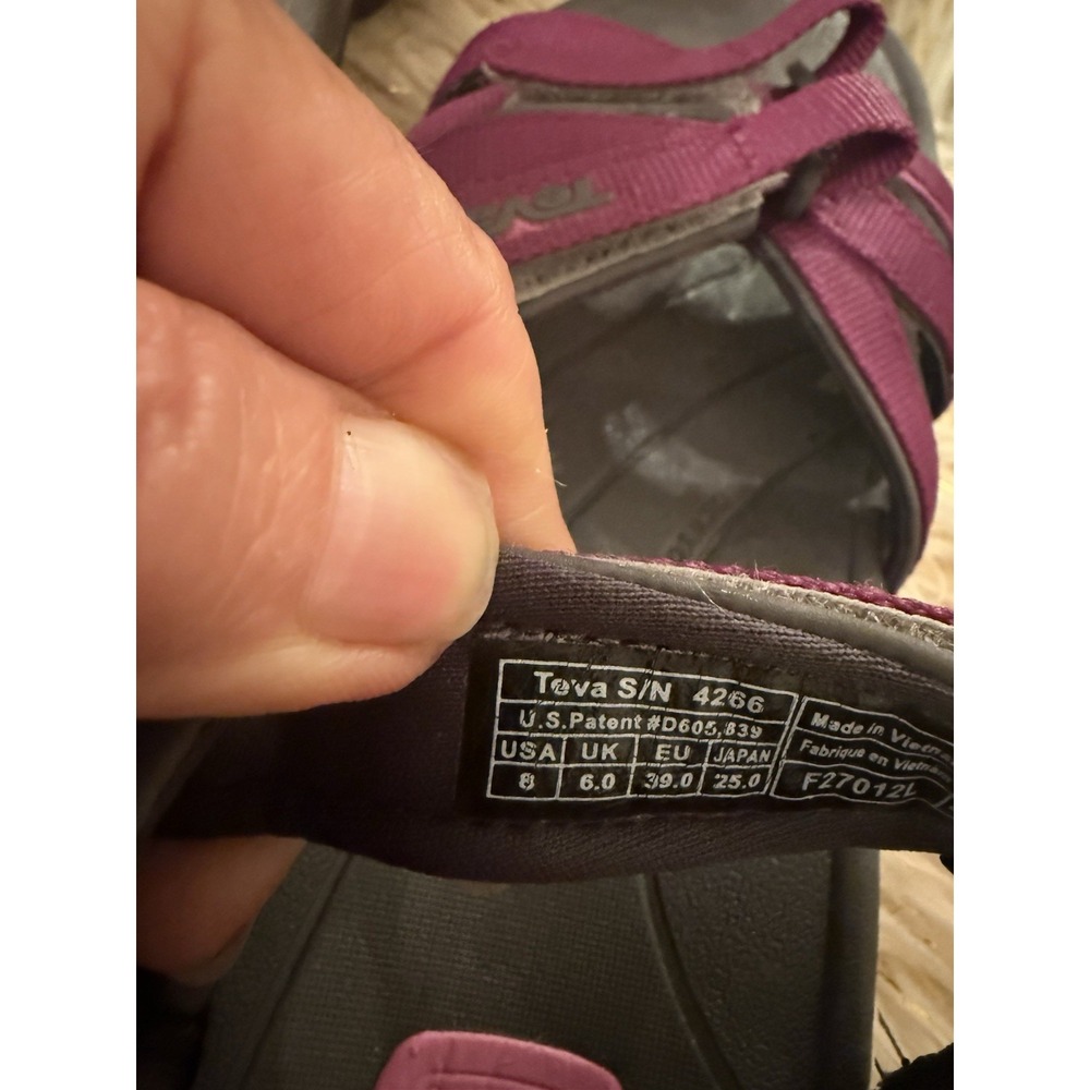 Teva Women's Tirra Sport Sandals Gray Pink Water Ready Hook Loop 8 outdoor - Picture 7 of 7